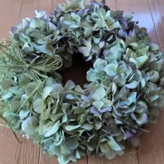 紫陽花のドライフラワーリース