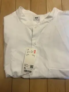 新品未使用UNIQLO オーバーサイズスタンドカラーシャツ ホワイト XL 長袖のサムネイル