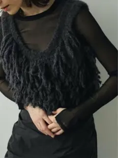 anuke アンヌーク Fringe Knit Bustier