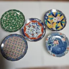 有田焼 天王窯 絵変わり 豆皿 小皿 5枚セットのサムネイル