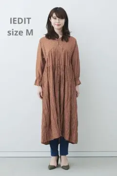 IEDIT イディット ボーダー ストライプ ロング ワンピース M