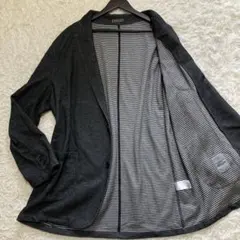 ⭐️圧巻3XL⭐️テーラードジャケット 4L アンコン 霜降り 総柄 ブラック