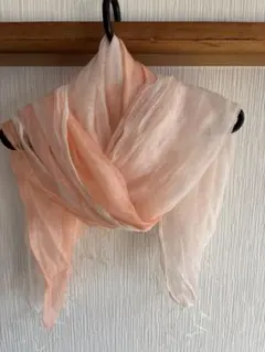 春先大判オレンジホワイトグラデーションストール175✖️50