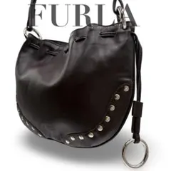 FURLA フルラ ショルダーバッグ レザー ブラック 肩掛け 大容量 y2k 