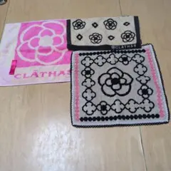 CLATHAS 花柄タオルハンカチ 3点セット