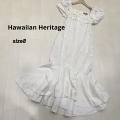 ハワイ製USA フラダンス衣装 ドレス Hawaiian Heritage 白