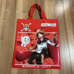 コカコーラ x ワンピース コラボ トートバッグ ルフィ 赤