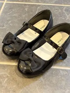 petit main 黒 リボン付き フォーマルシューズ　20cm