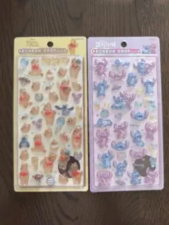 【国内正規品】ボンボンドロップシール プーさん スティッチ 2枚セット