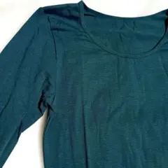 未使用級✨️ セシール 長袖 Tシャツ M グリーン ボーダー インナー　肌着のサムネイル