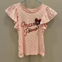mezzo piano 水玉フリルTシャツ 130
