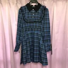Jamie エーエヌケー チェック ブルー ワンピース