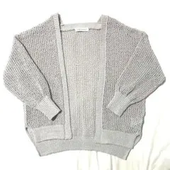 【美品】アーバンリサーチ 透かし柄ニットカーディガン アイボリー
