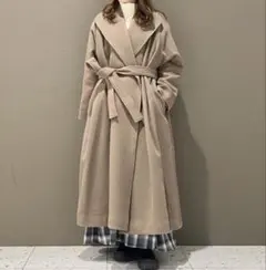 nano・universe 軽量 フード付き ロングコート ホワイト フリー