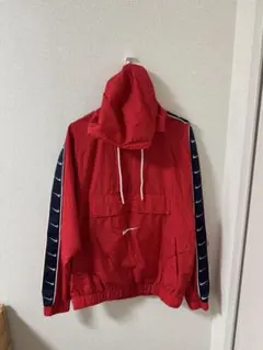 ナイキ レッド ナイロンジャケット フード付き