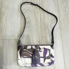 2way BALLY ショルダーバッグ キャンバス パープル ブラウンのサムネイル