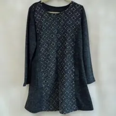グレー 長袖チュニック ポケット付き