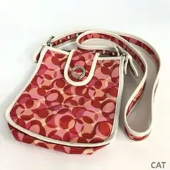 COACH コーチ シグネチャー ショルダーバッグ レッド レディース ブランド