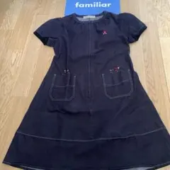 ファミリアf dash＊半袖ワンピース＊130＊デニム生地ダークブルー