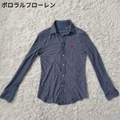 【美品 24年SS】ポロラルフローレン 現行タグ ストライプ シャツ ポニー刺繍