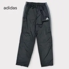 adidas ナイロンパンツ ジャージ　裾ジップ グレー トレーニング S