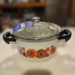 希少❤️【在庫限り】ジェスター　ブラウン　浅型両手鍋　24cm レトロ　匿名配送 Amazon.co.jp: 昭和レトロ！！ JESTER BROWN の ほうろう鍋