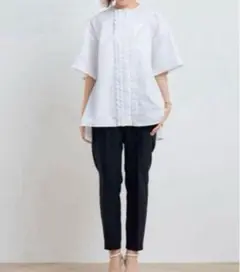 yori 36size スカラップ刺繍サマーシャツ2022SM