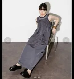 KBF ミリタリープリーツジャンパースカート グレー