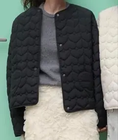 ZARA ザラ　ハート　キルティングジャケット ブラック