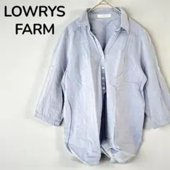 【ローリーズファーム】プルオーバーカットソー　シャツ　綿100% ライトブルー