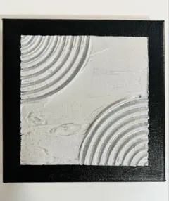 黒と銀のテクスチャーアート　絵画　抽象画　モダン　インテリア シルバー テクスチャーアート 抽象画 インテリア モダン 韓国 北欧 黒