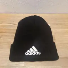 adidas アディダス ロゴ刺繍入り ニット帽 ビーニー フリーサイズ