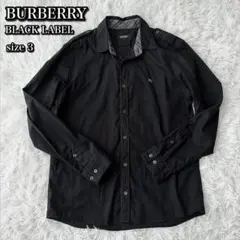 極美品✨バーバリーブラックレーベル 長袖シャツ ホースロゴ ノバチェック L