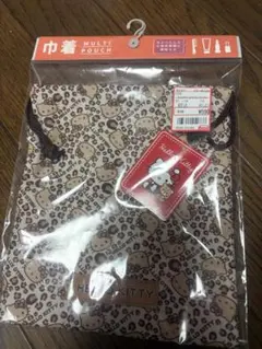 ハローキティ　ヒョウ柄茶色　巾着