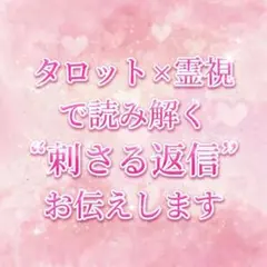 【モニター価格】彼と距離縮まる返信伝えます タロット 霊視 当たる 片思い