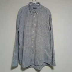 90s OLD UNIQLO チェック柄 ボタンダウン 長袖シャツ Lサイズ
