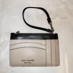 kate spade カードケース ベージュ/ブラック