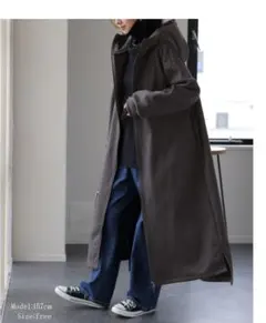 hug.u 裏起毛 ロングコート ミリタリー モッズ ジャケット グレー