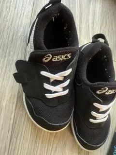 asics 黒 白 スニーカー マジックテープ