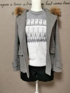 グレー　ショート　ダッフルコート