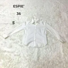 ◇ESPIE エスピエ　長袖シャツ ホワイト シンプル 36 S 日本製のサムネイル