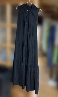 GLOBAL WORK ノースリーブシャツワンピース 黒