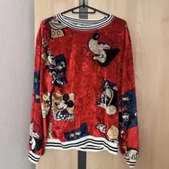 ⭐︎再値下げ）KLJ ミッキー ミニー プリント ベロア素材　長袖トレーナー