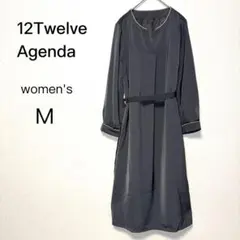 【12Twelve Agenda】 ワンピース Ｍ チャコールグレー ベルト付