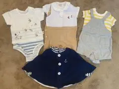 70～80cm 春夏向け bebeポンチョ、ロンパースセット