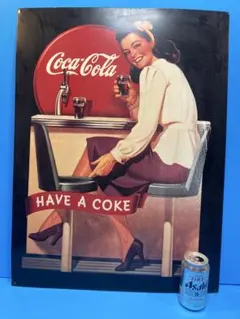 【希少・アンティーク】Coca-Cola ／コカコーラ 特大ブリキパネルのサムネイル