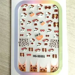 Hello Kitty ネイルシール ヒョウ柄 5D
