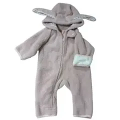美品❣️ カバーオール うさ耳付き 50〜70サイズ もこもこ 防寒