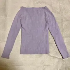 【GRL】薄紫 長袖ニット L オフショルダー★