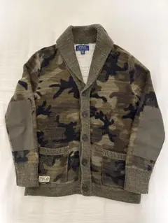ポロラルフローレン　美品　ニット ショールカラー カーディガン 迷彩 コットン